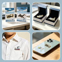 Badges d'aviation pour professionnels : autocollants et épingles métalliques pour téléphones, motifs avions commerciaux et hélicoptères, accessoires pour passionnés d'aviation