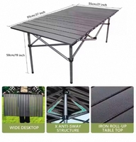 Juego de sillas de mesa plegable con rollo de aluminio portátil de alta resistencia moderno para acampar al aire libre Picnic barbacoa duradero ligero a precio