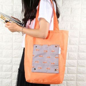 Sac de courses pliable en polyester imperméable à imprimé dessin animé mignon pour femmes, sac fourre-tout long et durable, vente en gros - Product Image 3