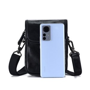 Dujiang Men's Crossbody <b>Bag</b> Genuine Leather Adjustable Strap <b>Small</b> Phone <b>Bag</b> Everyday Use - Product Image 5