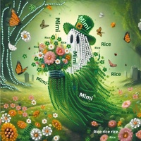 Xixi 30*30CM Kit de Peinture Diamant DIY Princesse Sirène Décoration Maison Personnalisée Forme Spéciale Perles Rondes Style Dessin Animé