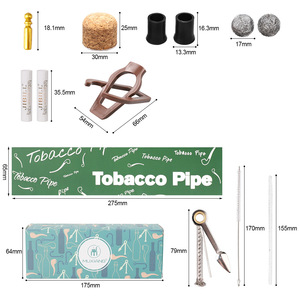 Tobacco Pipe Accessories 10 Piece Set With Tamper Cleaner Mouthpiece Rod Gift Box For Smoking Pipes - Product Image 1