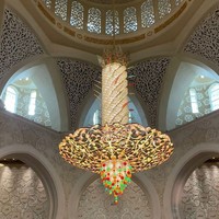 Lustre de style palais français, éclairage unique pour hall d'hôtel et mosquée, grand et luxueux lustre de villa arabe