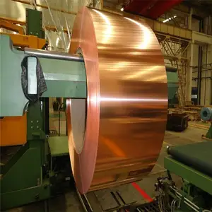 Vente chaude 99.9% C10200 fournisseur de bobine de bande de cuivre pur en métal violet 0.5mm 1mm bobine de cuivre pur C10200 lumineux