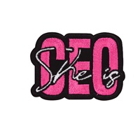 Parches Termoadhesivos Bordados Rosa y Negro con Diseños 'Girl Boss Hustle', 'Y2K Girl Power' y 'CEO', y Apliques para Coser en Chaquetas, Gorras y Mochilas
