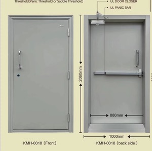 Pintu Tahan Api CHANGYI Buatan Cina Mudah Dibuka Anti Karat Dengan Jendela Kaca - Product Image 2