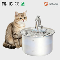 Fontaine à eau pour animaux de compagnie 2L en acier inoxydable, automatique, portable, ultra-silencieuse, rechargeable, avec filtre, design durable pour chats et petits animaux