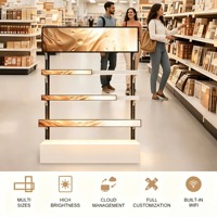 Écran tactile LCD de 12,1 pouces pour publicité sur bord de rayonnage, affichage LCD étiré en bande