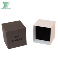 Boîte à montre en carton rigide écologique avec logo personnalisé, finition mate, doublure en éponge, boîte cadeau de luxe haut de gamme pour bijoux