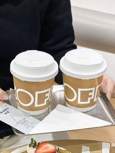 Food Grade Double Wall Disposable Brown Kraft Paper <b>Cups</b> Insulated Takeaway Hot Coffee Tea <b>Cups</b> For Restaurant And Cafe - Product Image 2