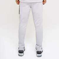 Joggers ajustés personnalisés, blocs de couleur, poches zippées, en molleton bouclette épais, pantalons décontractés et confortables pour hommes