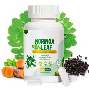 CGMP Fábrica Private Label Melhor Preço Moringa Folha Pó Cápsulas - Product Image 1