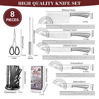 Outils de cuisine professionnels pour chef, ensemble de 9 couteaux en acier inoxydable de bonne qualité avec un aiguiseur