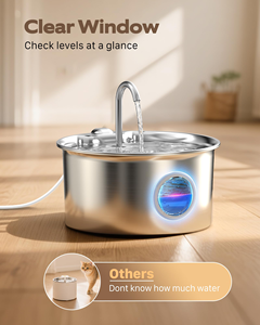 Ultra-Silent 3.2L Pet Water Fountain Dual Water Flow Multiple Layer Filtration System Automatic Level Pet Bowls <b>Feeders</b> - Product Image 4