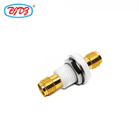 Adaptador RF de 18 GHz con Conexión a Tierra Aislada, Chapado en Oro, Conector SMA Hembra para Montaje en Panel, Adaptador de Conector SMA Hembra