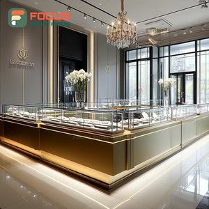 Modern Retail Kiosk Jewelry Showcase Metal Frame Mall Counter Glass Showcase - Product Image 2