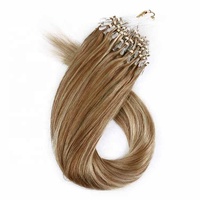 Luxe Micro Anneau Cheveux 100% Vierge Épais Fin Remy Cheveux Humains Balayage Couleur Mini Micro Liens Extensions de Cheveux