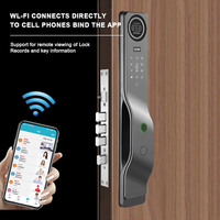 Interphone vidéo actif Reconnaissance faciale 3D WiFi Tuya Serrure de porte intelligente automatique à empreinte digitale avec moniteur de caméra en temps réel