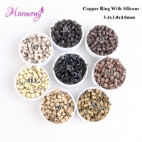 Mini anneaux lisses en cuivre, 3.2x2.5x4.0mm, petits anneaux avec perles, pour extensions de cheveux, 0.8g par brin