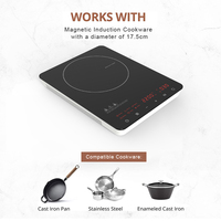 Cuisinière luxueuse colorée portable 2200W plaque de cuisson à commande tactile corps mince plaque de cuisson électrique cuisinière à induction unique