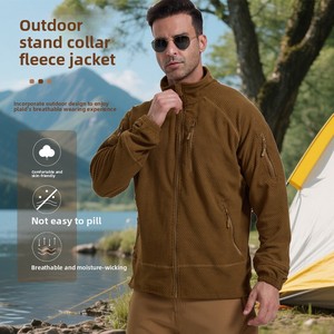 Football Lattice Fleece Sporty Plaid New Old Sports Outdoor Collar Tactical Grab Men's Charge Jacket Inner Liner <strong>Winter</strong> - Product Image 4