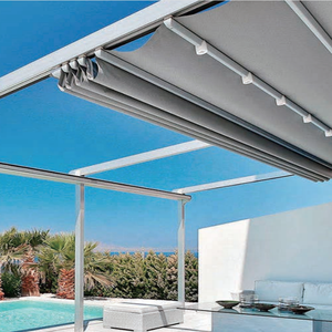 Pergola rétractable Toit en aluminium Jardin Patio Ombrage Abri imperméable Lamelles coulissantes manuelles Pergola <span class=keywords><strong>de</strong></span> jardin d'extérieur - Product Image 3