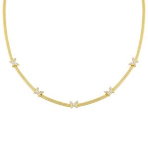 Ensemble collier et bracelet tendance en chaîne serpent plaqué or, <span class=keywords><strong>mini</strong></span> papillon brillant, délicatesse pour femme - Product Image 4