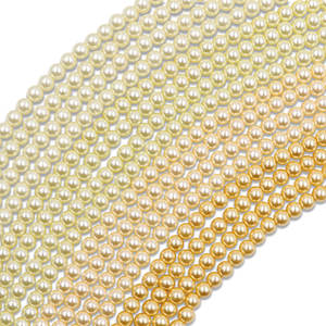 3mm Beige crema grisáceo <span class=keywords><strong>bronceado</strong></span> amarillo claro australiano oro blanco vidrio pequeñas perlas redondas cuentas hechas a mano accesorios de joyería cuentas - Product Image 2