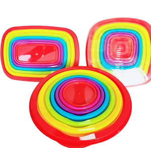 Venta caliente Juego de 7 piezas Rainbow Crisper Refrigerador Microondas Caja de almacenamiento PP Fiambrera con tapa - Product Image 1