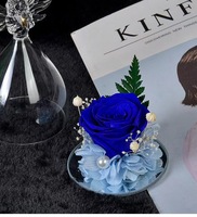 Rose éternelle véritable sous cloche en verre, coffret cadeau BLH, meilleurs cadeaux décoratifs pour femmes, Saint-Valentin, fête des mères, mariage