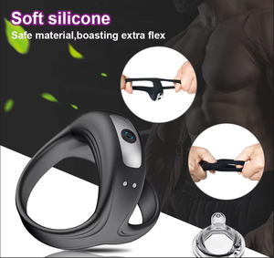 Anneau vibrant médical en silicone en forme de Y pour homme, triple anneau pénien à chargement magnétique USB, étanche IPX7, pour retarder l'éjaculation adulte - Product Image 1