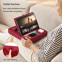 Support de tablette réglable en continu avec fente large compatible avec les coques et grand panneau arrière pour iPad/ordinateur portable/utilisation sur canapé, compatible avec les tablettes de 4 à 14 pouces et Kindle