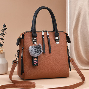 Hot Selling Solid Color <b>Handbags</b> Large Capacity Hairball Tassel Crossbody Bag Shoulder Bags for Women - Product Image 5