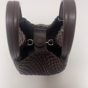 Sac panier en PU de haute qualité, tissé à la main, pour femmes, écologique, imperméable, avec deux sangles, fermeture éclair, sac à main portable - Product Image 4