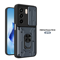 Étui de téléphone Lichicase résistant aux rayures avec support magnétique réglable pour voiture pour Itel City 200 A100C, coque arrière en PC