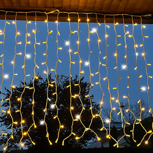 Guirlandes lumineuses LED d'extérieur, rideau de lumières scintillantes pour décoration murale, IP65, éclairage décoratif pour intérieur - Product Image 1