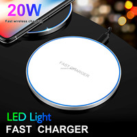 Chargeur sans fil 20W à charge rapide pour iPhone 17, 16, 15, Samsung S25, S24 Ultra – Support de bureau rond ultra-plat