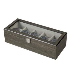 Caja de Madera para Relojes de Alta Calidad, Hecha a Mano, Ecológica, Rectangular, de Lujo Discreto, Color Gris, con Capacidad para 5 Relojes, Organizador de Relojes para Coleccionistas - Product Image 5