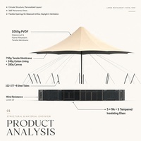 Tente de glamping de luxe BOTEEN, grande tente de safari pour complexe hôtelier, tente d'hébergement extérieur personnalisée, tente de lodge écologique haut de gamme, tente hôtel