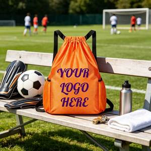 Sac de sport en polyester personnalisé pour football et basketball, grande capacité, haute qualité, promotionnel, avec cordon de serrage réglable pour activités de plein air - Product Image 4
