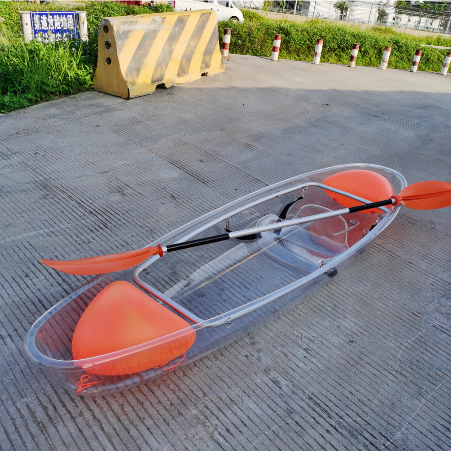 Bateau simple, écharpe transparente, tabouret en corde, orange, airbag, pagaie