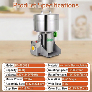 Molinillo Eléctrico de Granos y Especias <span class=keywords><strong>Moulinex</strong></span> 3200W, Capacidad 1000g, para Café, Harina y Condimentos - Product Image 2