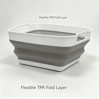 Panier de rangement pliable multifonctionnel de 10 L avec poignées, panier à légumes et fruits, panier de rangement portable pour l'extérieur