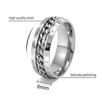 Bague anti-stress rotative à chaîne en acier inoxydable, bague runique pour homme, bague viking nordique