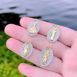 Perhiasan keagamaan perawan Mary jimat liontin Guadalupe Yesus Kristen kudus perhiasan liontin Aksesori grosir - Product Image 2