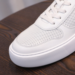 Men's Lace-up Anti-Slip Comfort Cushioning Casual Walking <strong>Shoes</strong> Perforated Trendy Skateboard <strong>Shoes</strong> Cowhide Upper - Product Image 5