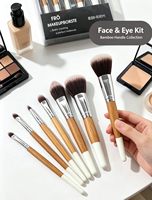 5Pcs Set Kuas Makeup Bambu Berkualitas Tinggi Bulu Sintetis Vegan Lembut untuk Foundation Eyeshadow Blending Ramah Lingkungan Grosir Kustom