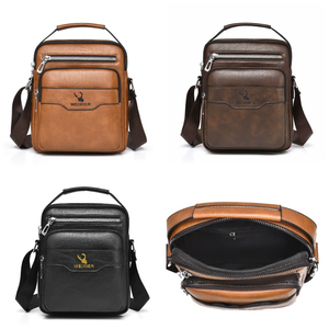 Bolso Mensajero Cuadrado Pequeño <span class=keywords><strong>de</strong></span> Cuero PU, Impermeable, <span class=keywords><strong>de</strong></span> Diseño, con Múltiples Bolsillos, para <span class=keywords><strong>Hombre</strong></span>, <span class=keywords><strong>de</strong></span> Negocios - Product Image 4