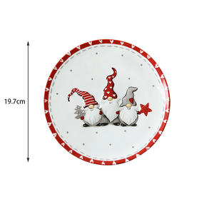 GZYSL, venta al por mayor, vajilla creativa nórdica moderna para el hogar, plato redondo de Navidad, plato de cerámica en relieve, plato <span class=keywords><strong>poco</strong></span> profundo de Santa - Product Image 2