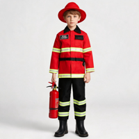Kinder-Feuerwehrmann-Kostüm: Rote Jacke, Helm, Hose & Zubehör - Deluxe Kleinkind-Feuerwehrmann-Outfit für Verkleidungen & Partys